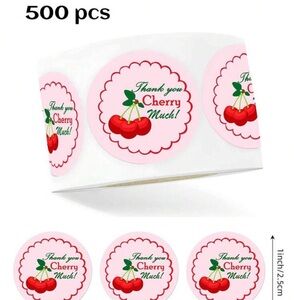 500 Cherry Thank You Stickers